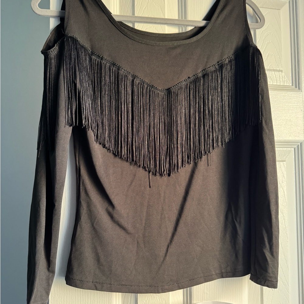 Black Fringe Women's Dance Outfit